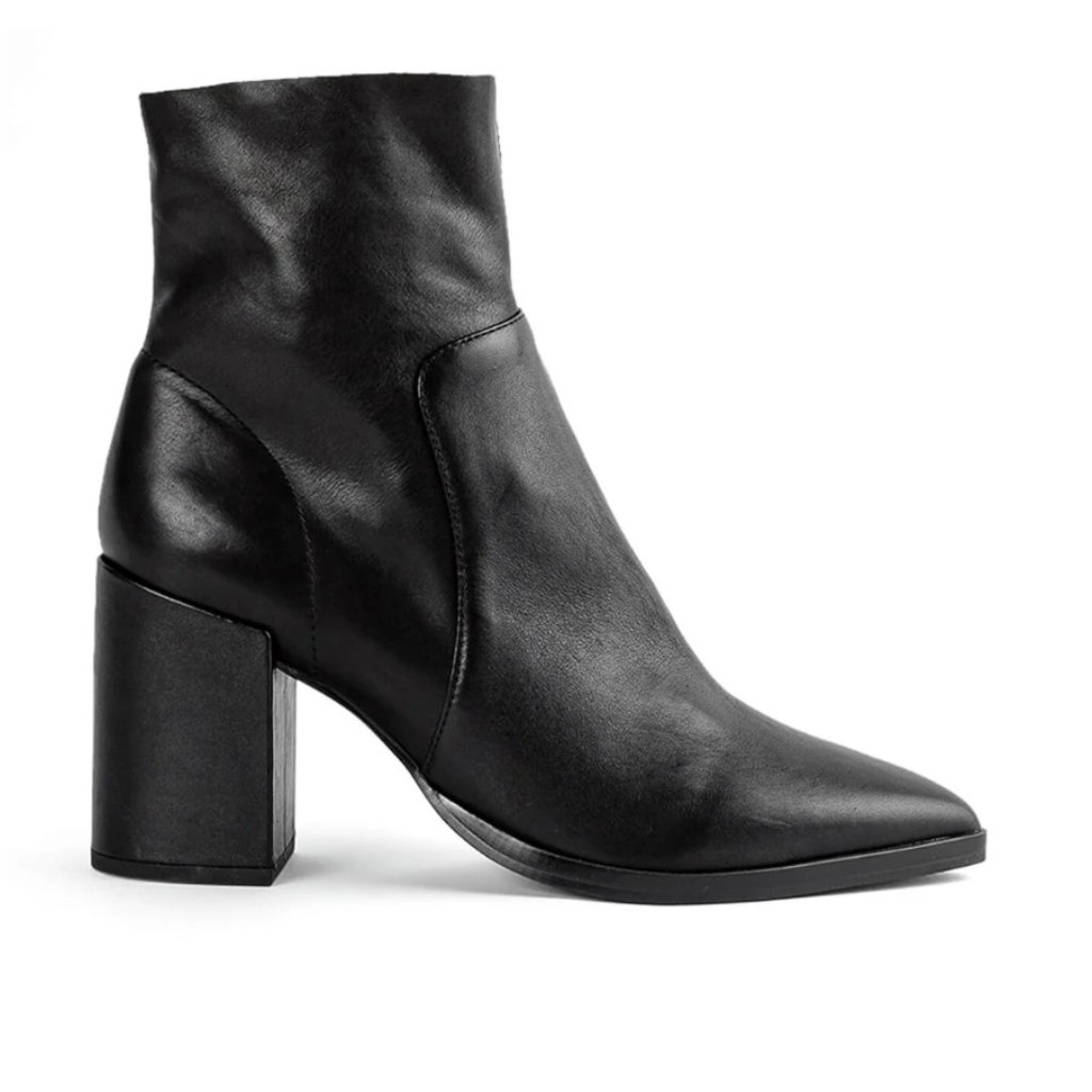 Tony Bianco Brazen Bootie In Black Luxe Ankle Leather High Heel Platform Boot